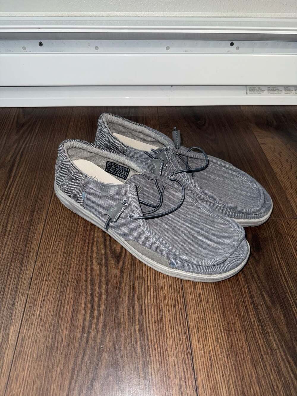 Hey Dude Men's Steel Grey Slip-On Shoes Size 12
